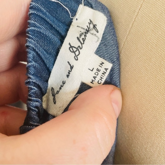Jane and Delancey Chambray Off The Shoulder Denim Top- Size Large - Picture 7 of 8